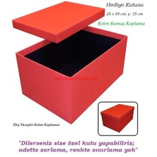 HEDİYE KUTUSU (KTKI005) KETEN KAPLAMA