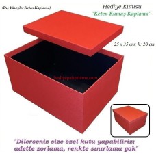 HEDİYE KUTUSU (KTKI006) KETEN KAPLAMA