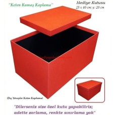 HEDİYE KUTUSU (KTKI007) KETEN KAPLAMA