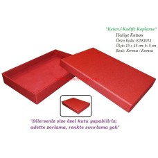 HEDİYE KUTUSU (KTKI013)  KETEN ve KADİFE KAPLAMA