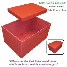 HEDİYE KUTUSU (KTKI015)  KETEN ve KADİFE KAPLI