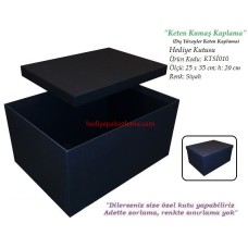 HEDİYE KUTUSU (KTSİ010)  KETEN KAPLAMA